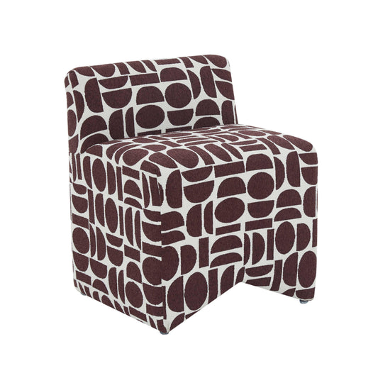 Pippa Geometric Performance Jacquard Weave Accent Stool