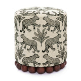 Dex Leopard Performance Jacquard Ottoman