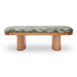 Ollie 48" Olive Green Leopard Performance Jacquard Bench