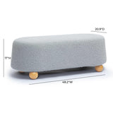 Jaine 48" Contract-Grade Faux Mohair Large Ottoman