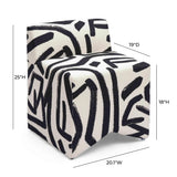 Pippa Black Brushstroke Print Contract Grade Accent Stool