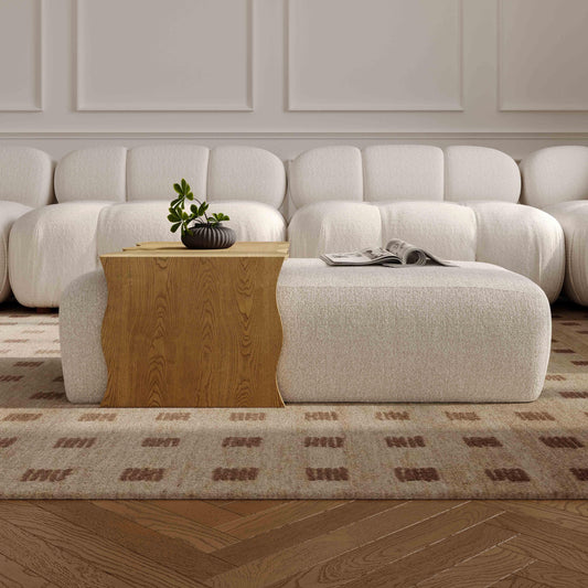 Spencer 54" Performance Basketweave Ottoman with Bridge Table