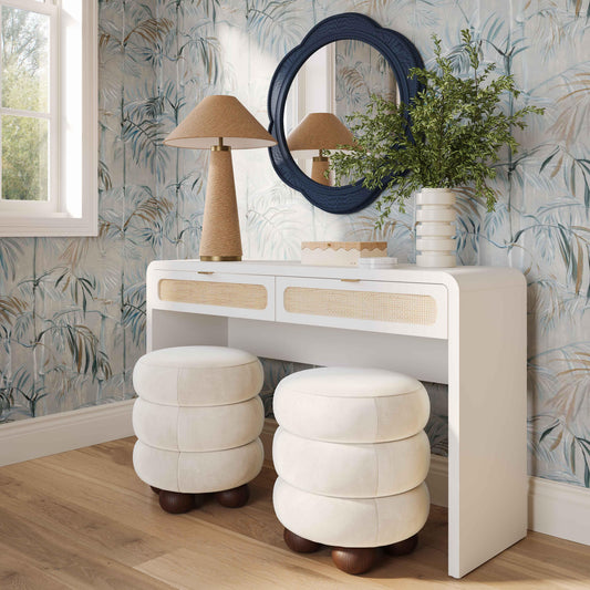 Patty 48" Rattan 2-Drawer Console Desk
