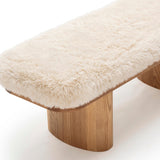 Ollie 48" Contract-Grade Straight Vegan Shearling Bench