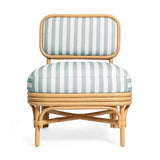 Dorine Striped Performance Linen & Rattan Accent Chair