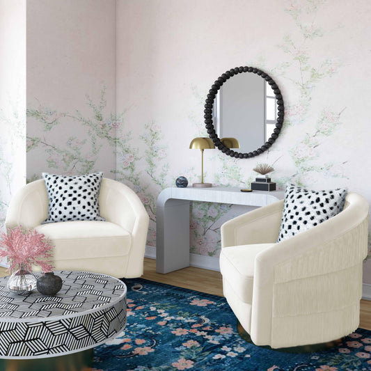 Flapper Velvet Swivel Chair