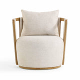 Paolo Textured Contract-Grade Weave Fabric Swivel Accent Chair