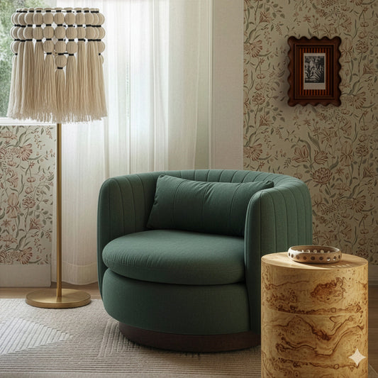 Nura Contract-Grade Chenille Swivel Accent Chair
