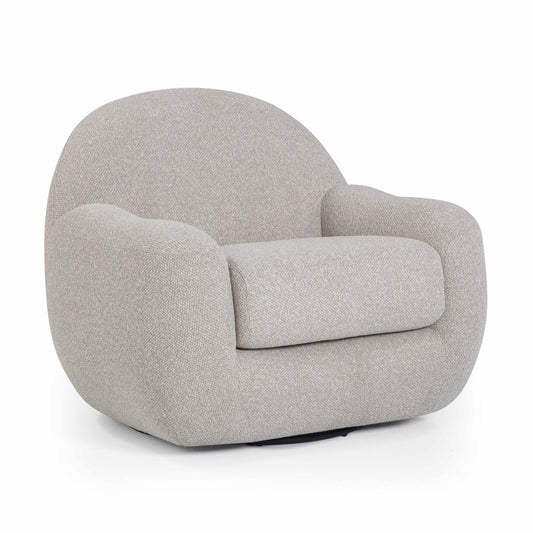 Tiago Warm Grey Performance Boucle Swivel Accent Chair