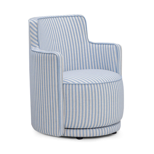 Passe Striped Linen Swivel Accent Chair