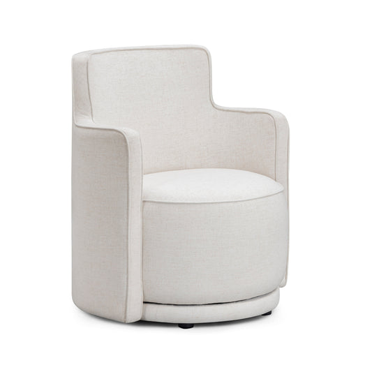 Passe Cream Upcycled Performance Linen Swivel Accent Chair