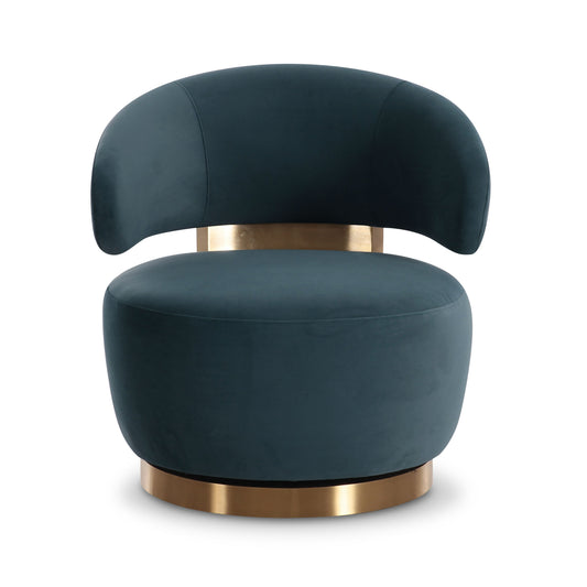 Austin Dark Teal Performance Velvet Swivel Accent Chair