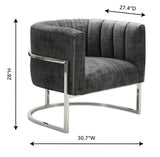 Magnolia Performance Velvet Accent Chair - Silver Base