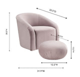 Boboli Velvet Chair and Ottoman Set