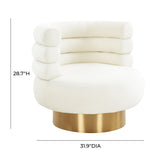 Naomi Velvet Performance Swivel Accent Chair