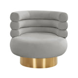 Naomi Velvet Performance Swivel Accent Chair