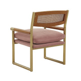 Harlow Rattan and Performance Velvet Accent Chair