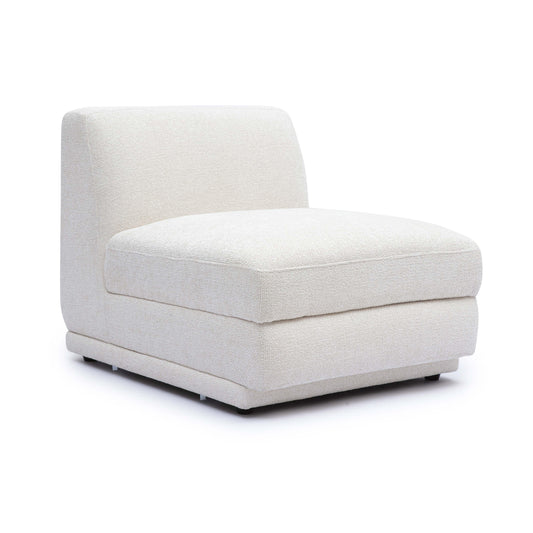 Perry Cream Performance Chenille Modular Armless Chair