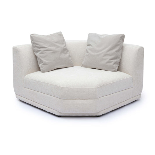Perry Cream Performance Chenille Modular Wedge Corner Chair