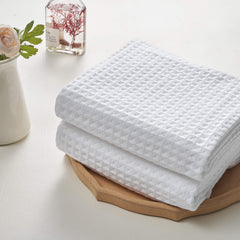 BDS Waffle Bath Towels - White  Color- Set of 2