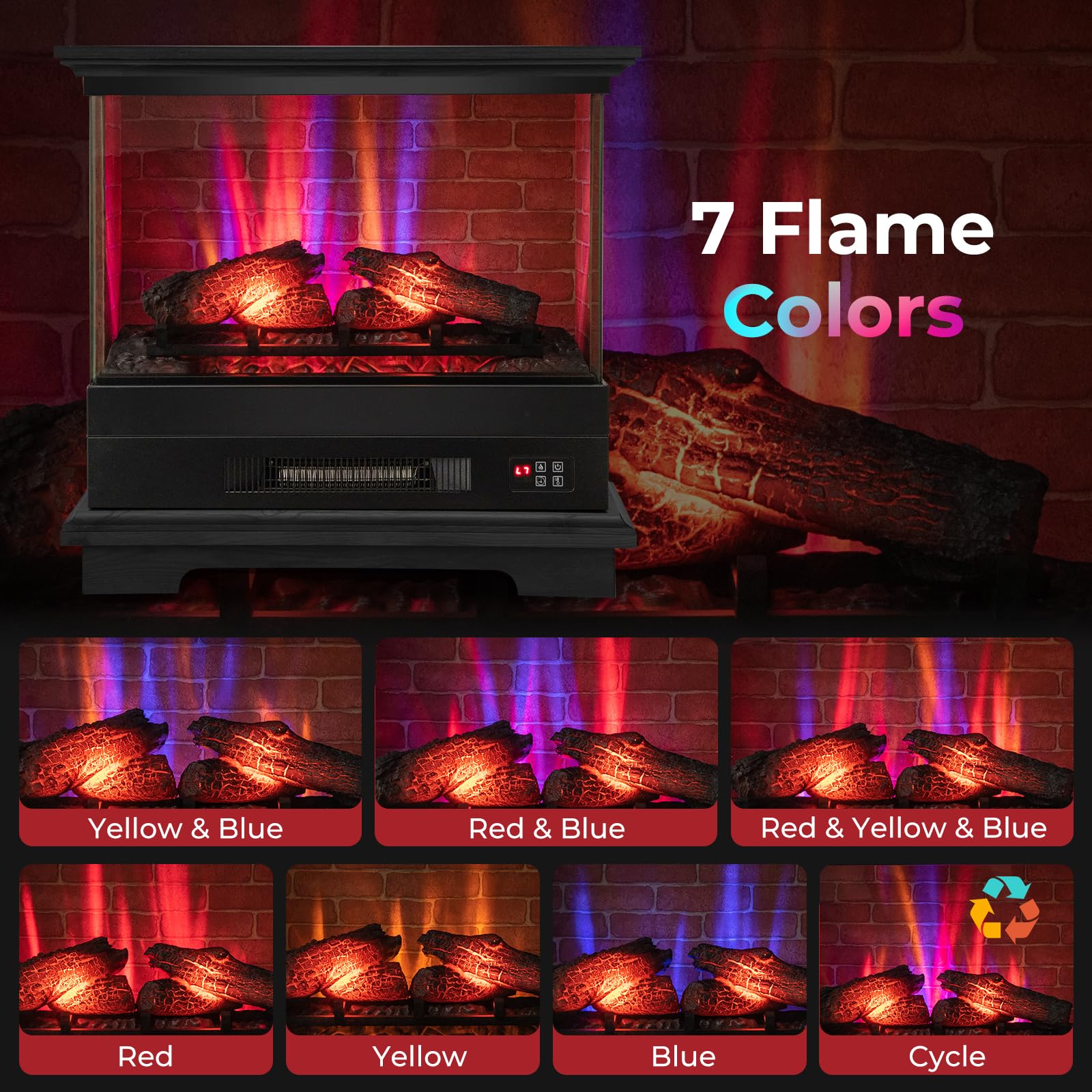 Tangkula 27 Inches Electric Fireplace Heater