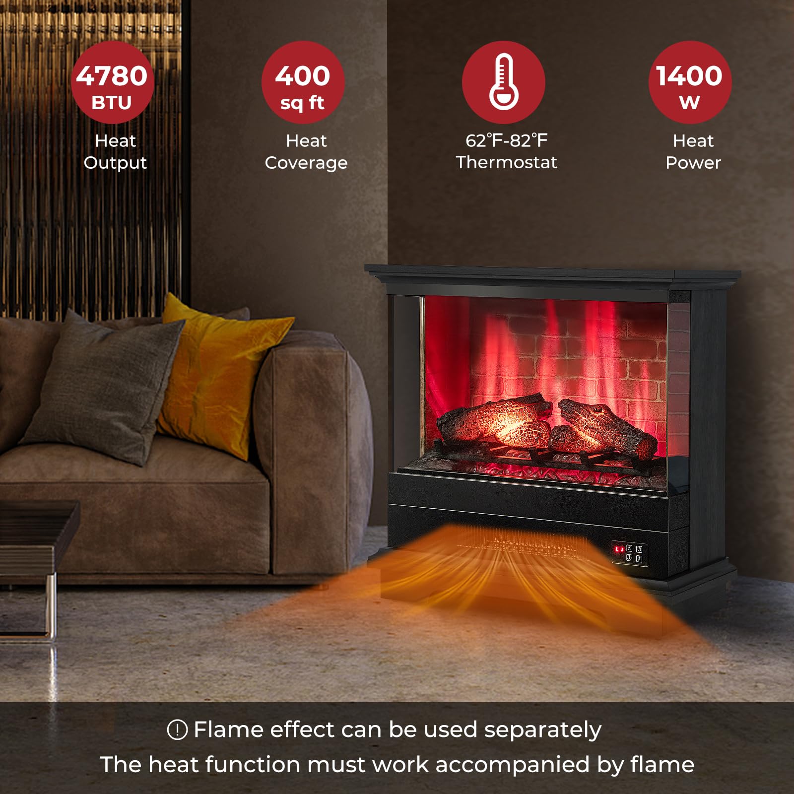 Tangkula 27 Inches Electric Fireplace Heater