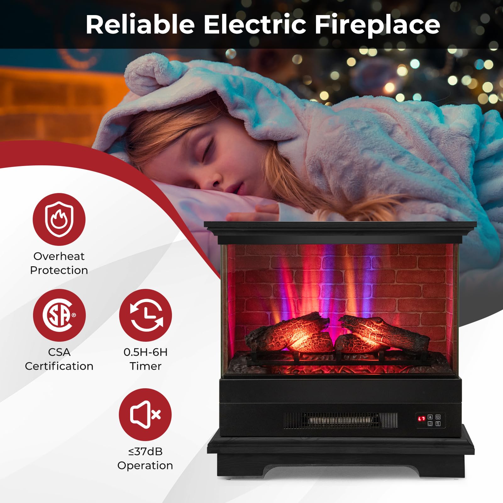 Tangkula 27 Inches Electric Fireplace Heater