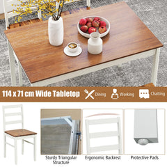 Tangkula 5-Piece Dining Table Set for 4