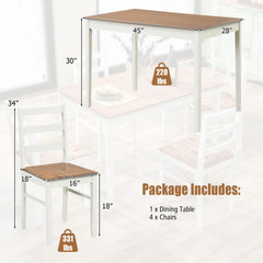 Tangkula 5-Piece Dining Table Set for 4