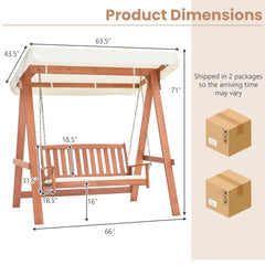 Tangkula 2 Person Porch Swing with Canopy