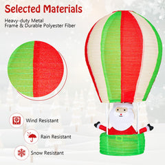 Tangkula 4.5 FT Lighted Christmas Santa Claus with Hot Air Balloon