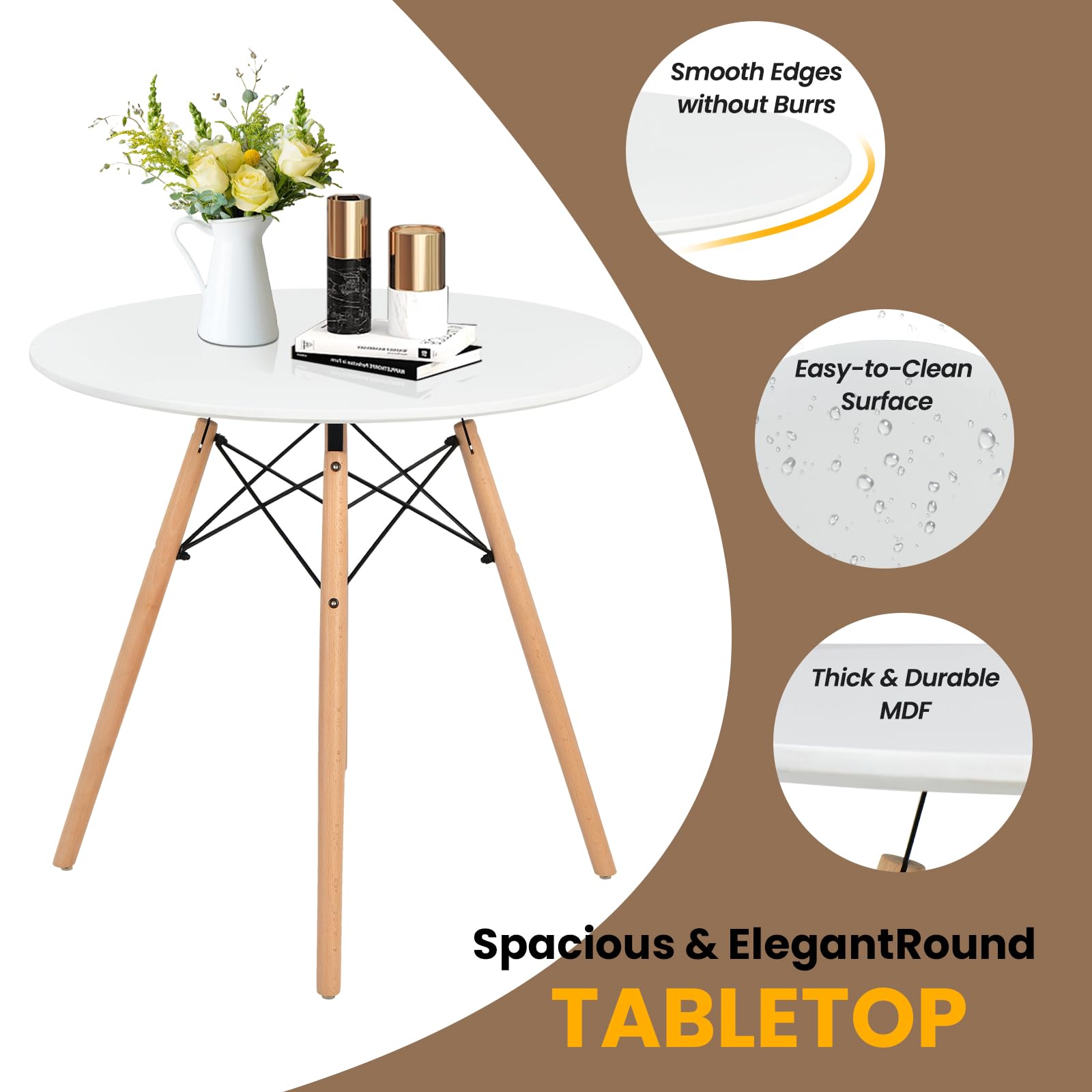 Tangkula 5-Piece Dining Table Set for 4