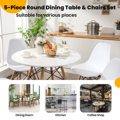 Tangkula 5-Piece Dining Table Set for 4