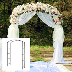 Tangkula 7.5 ft Garden Arbor, Metal Arch with Trellis for Climbing Plants, Wedding Bridal Party, Ceremony