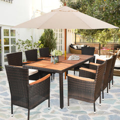 Tangkula 7 or 9 Piece Outdoor Dining Set