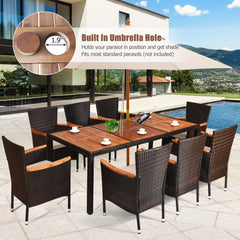 Tangkula 7 or 9 Piece Outdoor Dining Set