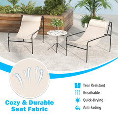 Tangkula Patio Sling Lounge Chair, Modern Sling Accent Chair