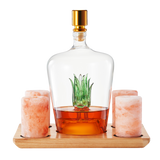 Tequila Decanter With Four Pink Himalayan Salt Shot Glasses Set