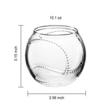 Baseball Round Whiskey Glasses | 10oz Whiskey Glass Set of 4