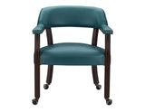 Tournament Game Table and Chairs,  6 Piece, Teal (Table & 4 Captains Chairs)