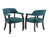 Tournament Game Table and Chairs,  6 Piece, Teal (Table & 4 Captains Chairs)