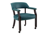 Tournament Game Table and Chairs,  6 Piece, Teal (Table & 4 Captains Chairs)