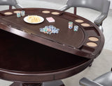 Tournament, Game Table and Chairs, 6-Piece, Brown (Table & 4 Side Chairs)