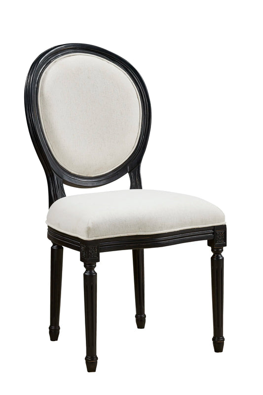 Louis Oval Back Side Chair (Black)