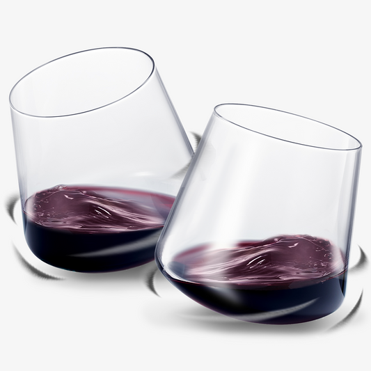 Rolling Un-Spillable Stemless Spinning Aerating Wine Glasses | Set of 2 | 13.5OZ