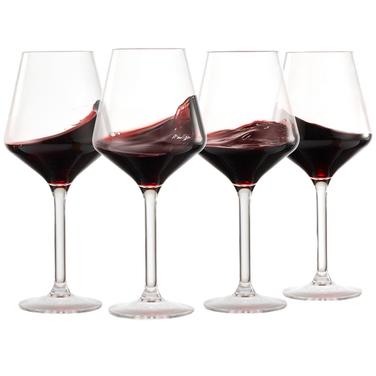 European Style Unbreakable Stemmed Crystal Wine Glasses, | Set of 4