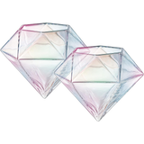 Set of 2 Iridescent Diamond Whiskey & Wine Glasses 10oz