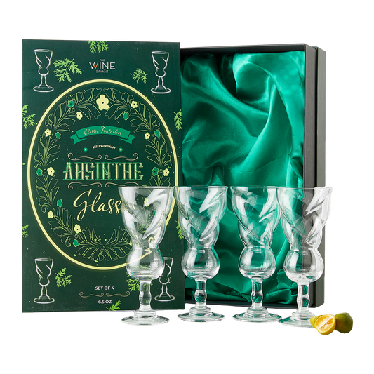 Vintage Crystal Absinthe Glasses | Set of 4 | 6.5 oz