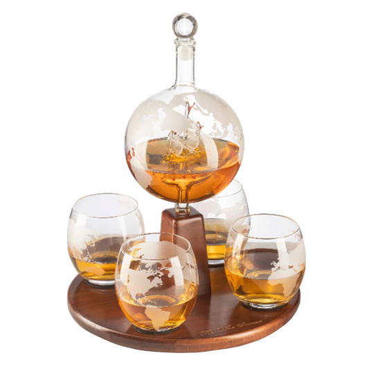 Globe Decanter with 4 glasses Style 4-1