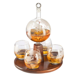 Globe Decanter with 4 glasses Style 4-1